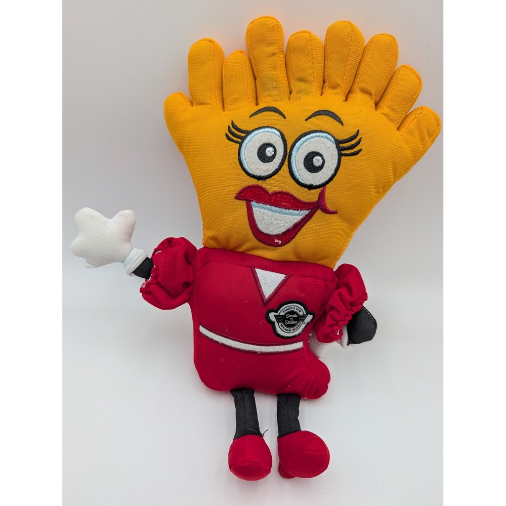 Kellytoy Steak n‎ Shake French Fry Girl Plush Yellow Red Mascot Advertising 2005